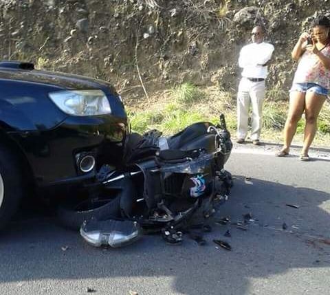 SUV and motor cycle involved in Tarreau, Dominica accident