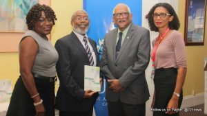 (L-R) Dr Heather Cateau, Dean of the Faculty of Humanities and Education; Dr Godfrey Steele, Editor of the Journal of Human Communication Studies; Professor Clement Sankat, Pro Vice-Chancellor and Campus Principal, The UWI St. Augustine and Dr Elizabeth Walcott-Hackshaw, Deputy Dean, Graduate Studies and Research, Faculty of Humanities and Education.