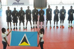 Team of Saint Luciaduring the national anthem against Grenada_ 01