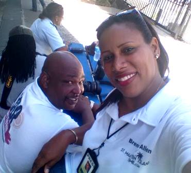 (L-R) Samuel Allen Jr. and his wife Brenda Allen is seen on Monday Sept. 26, 2016 covering the 2016 Parliamentary Election.